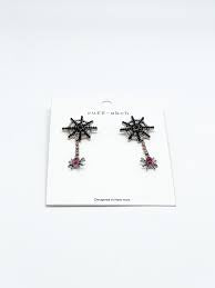Rhinestone Spider Web Earrings