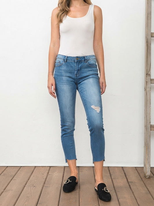 Raw Hem Skinny Jeans