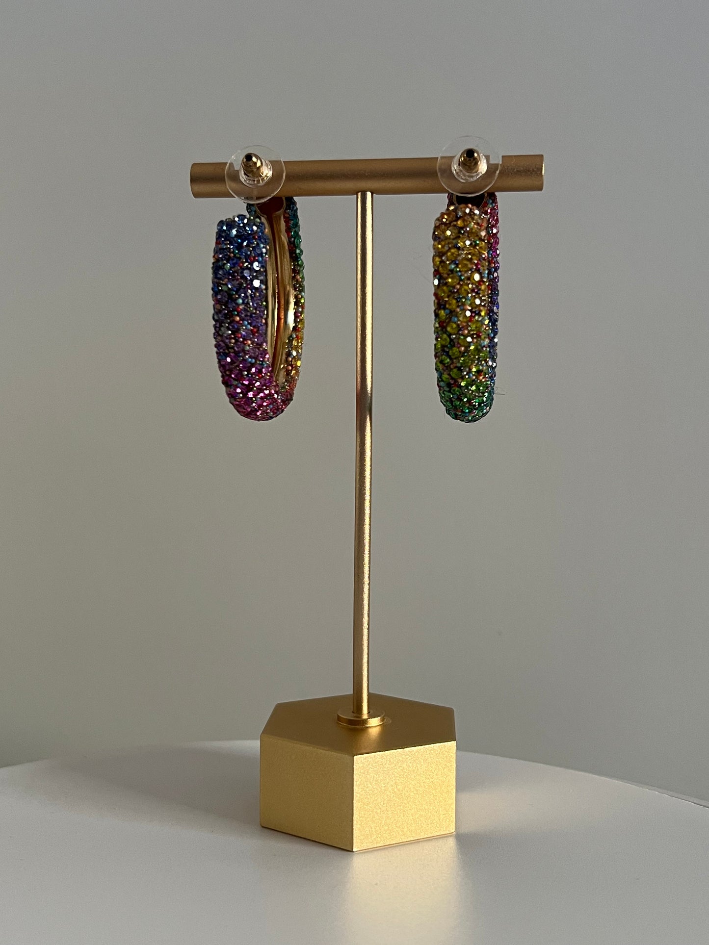 Color Crystal Hoops