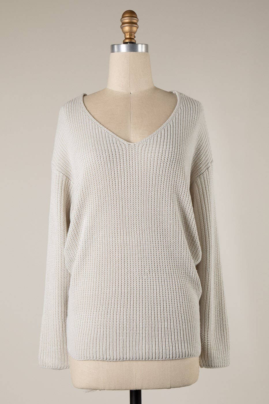 V-Neck Ribbed Sweater