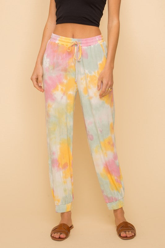 Tie Dye Jersey Ribbed Joggers