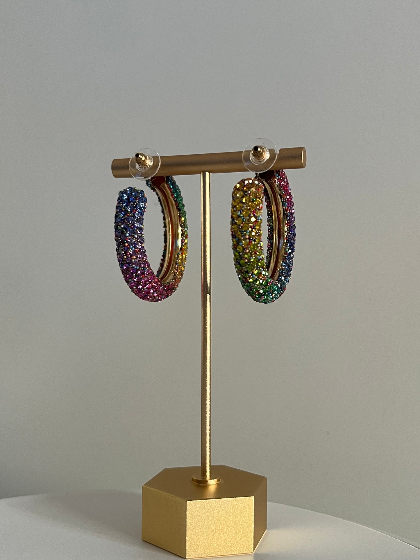 Color Crystal Hoops