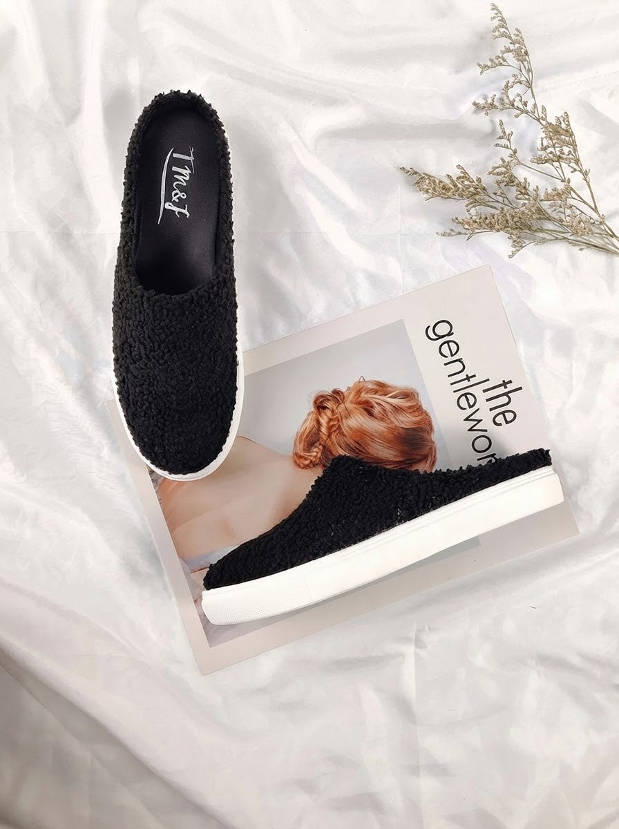 Furry CloseToe Mules