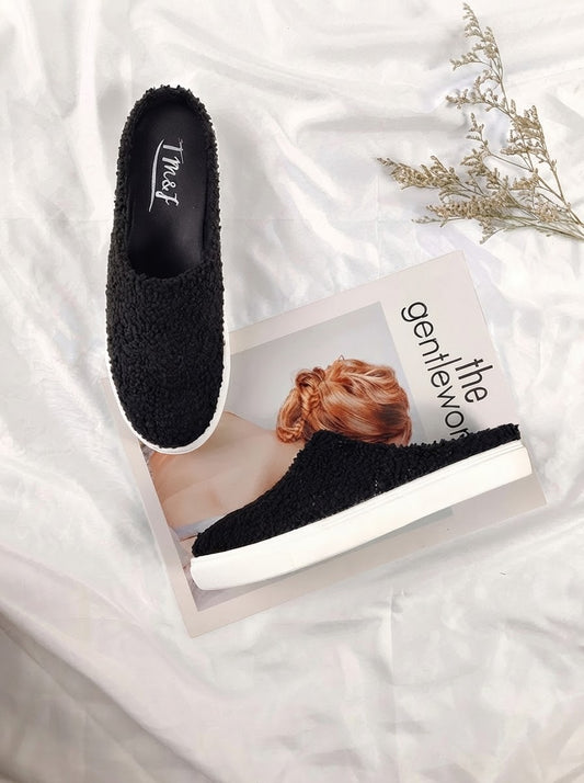Furry CloseToe Mules