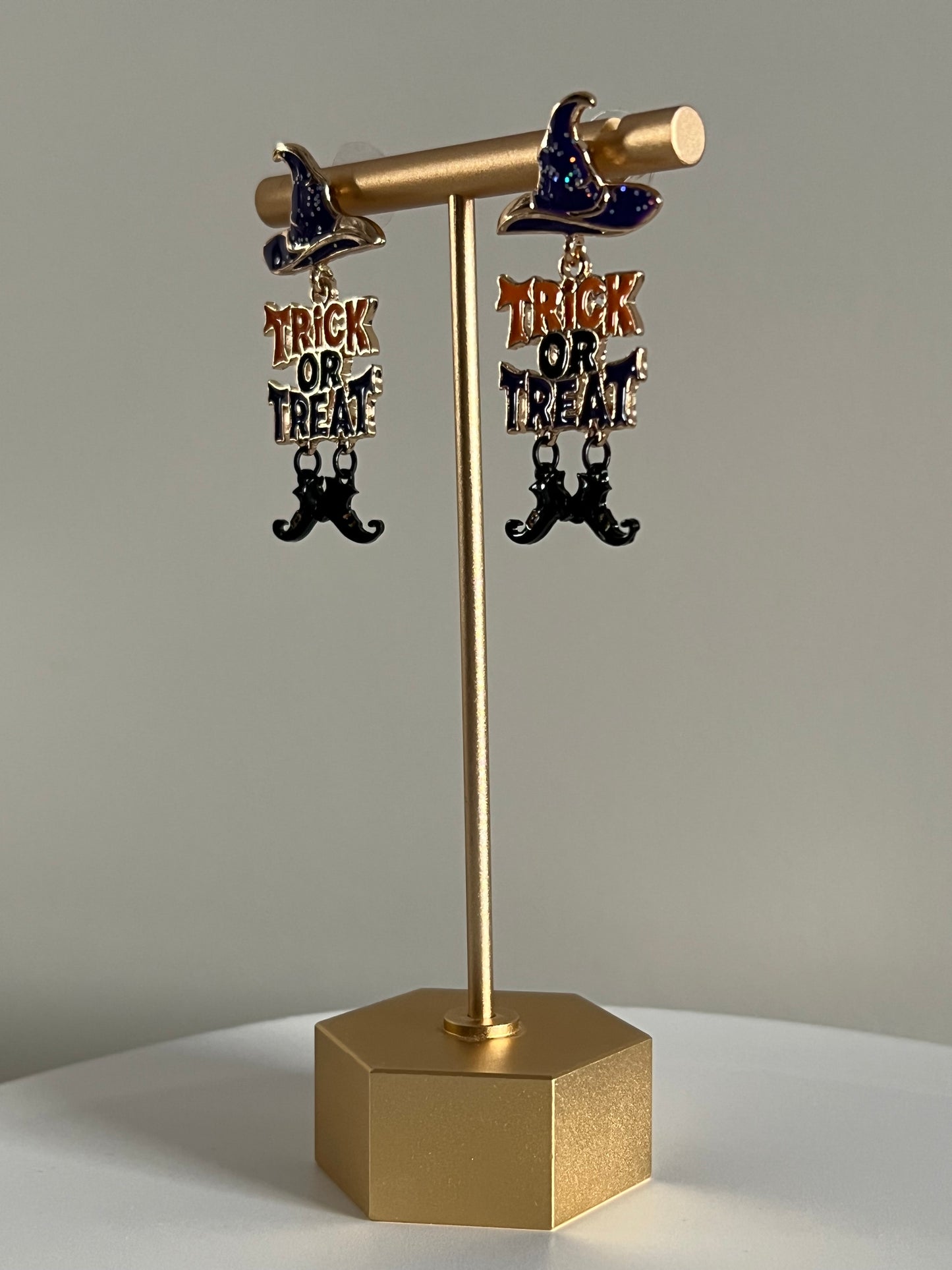 Halloween Enchanted Witch Hat & Boots Drop Earrings