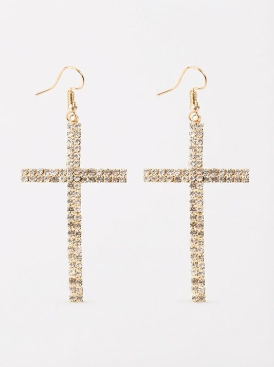 Cross Rhinestone Earrings