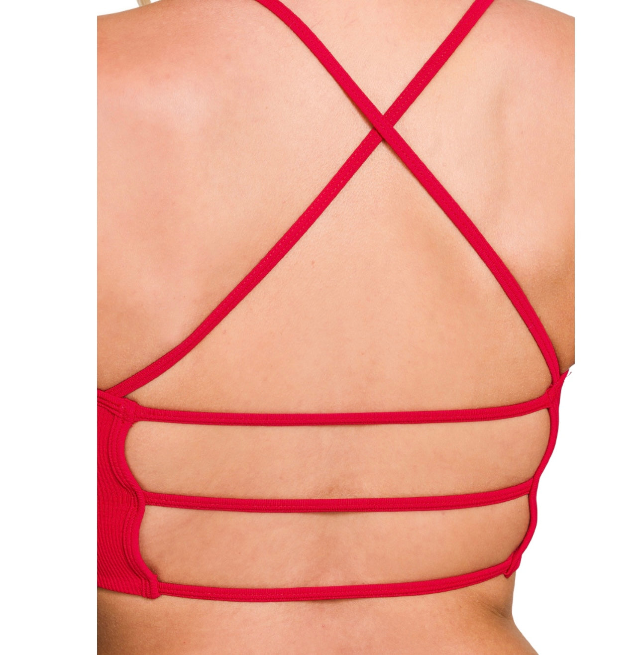 Seamless Ribbed Lattice Back Brami