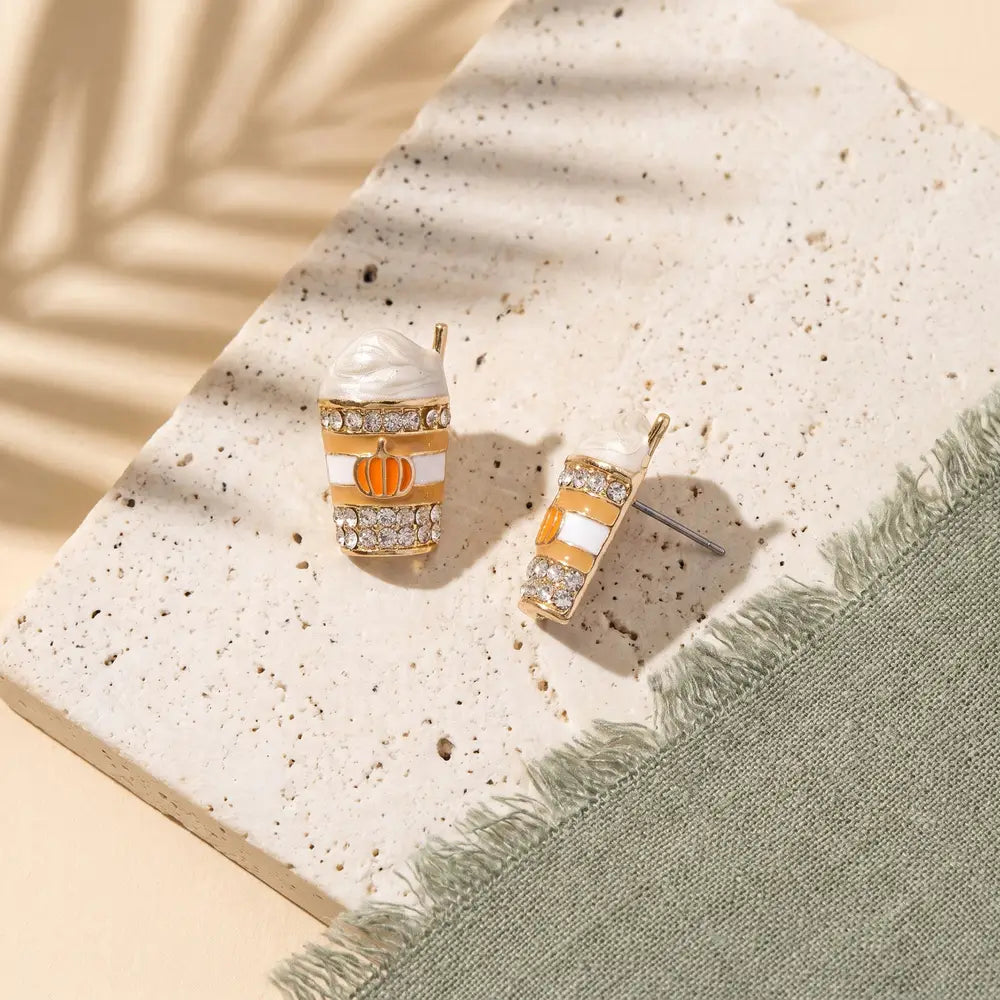Pumpkin Spice Latte Post Earrings