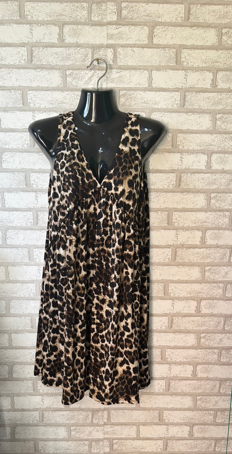 Sleeveless Animal Print Dress