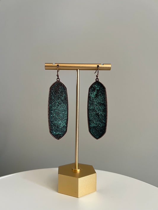 Cast Oval Drop Earrings