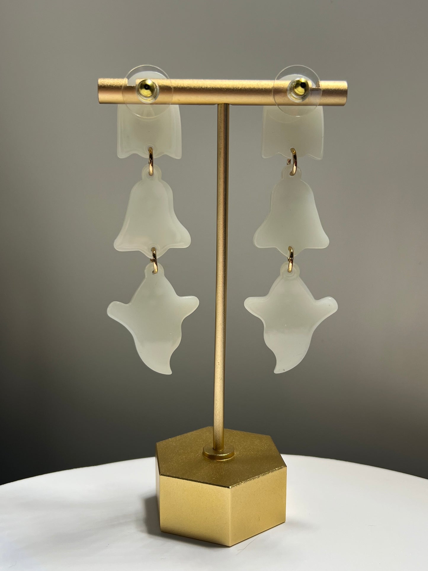 Glow-in-the-Dark Triple Ghost Drop Earrings