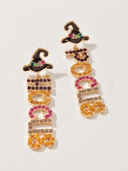 Halloween Witch Hat Hocus Pocus Drop Earring