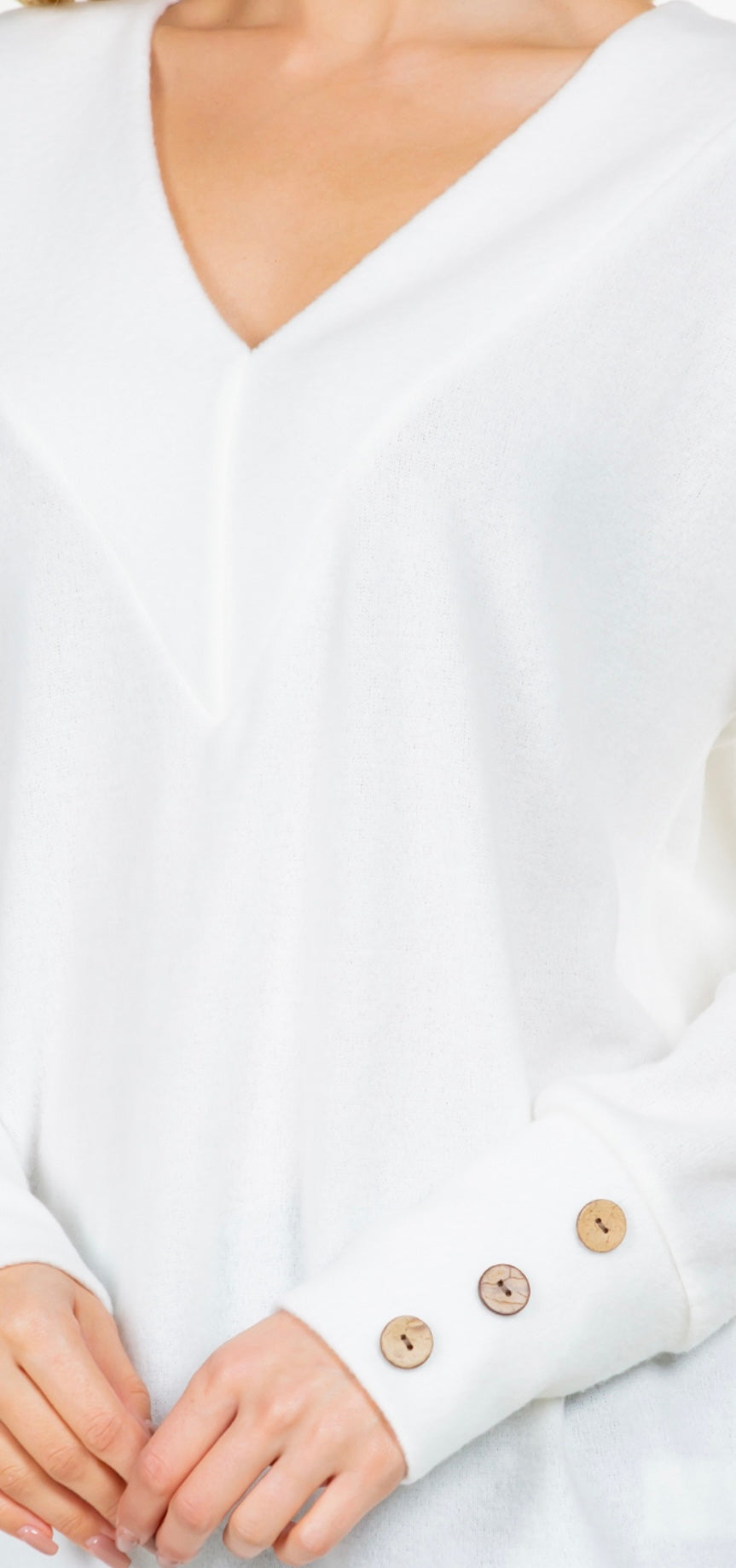 Long Sleeve V Neck Sweater Top