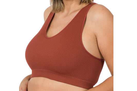 Plus size Ribbed Crop Tank Top
