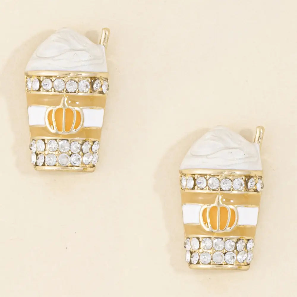 Pumpkin Spice Latte Post Earrings