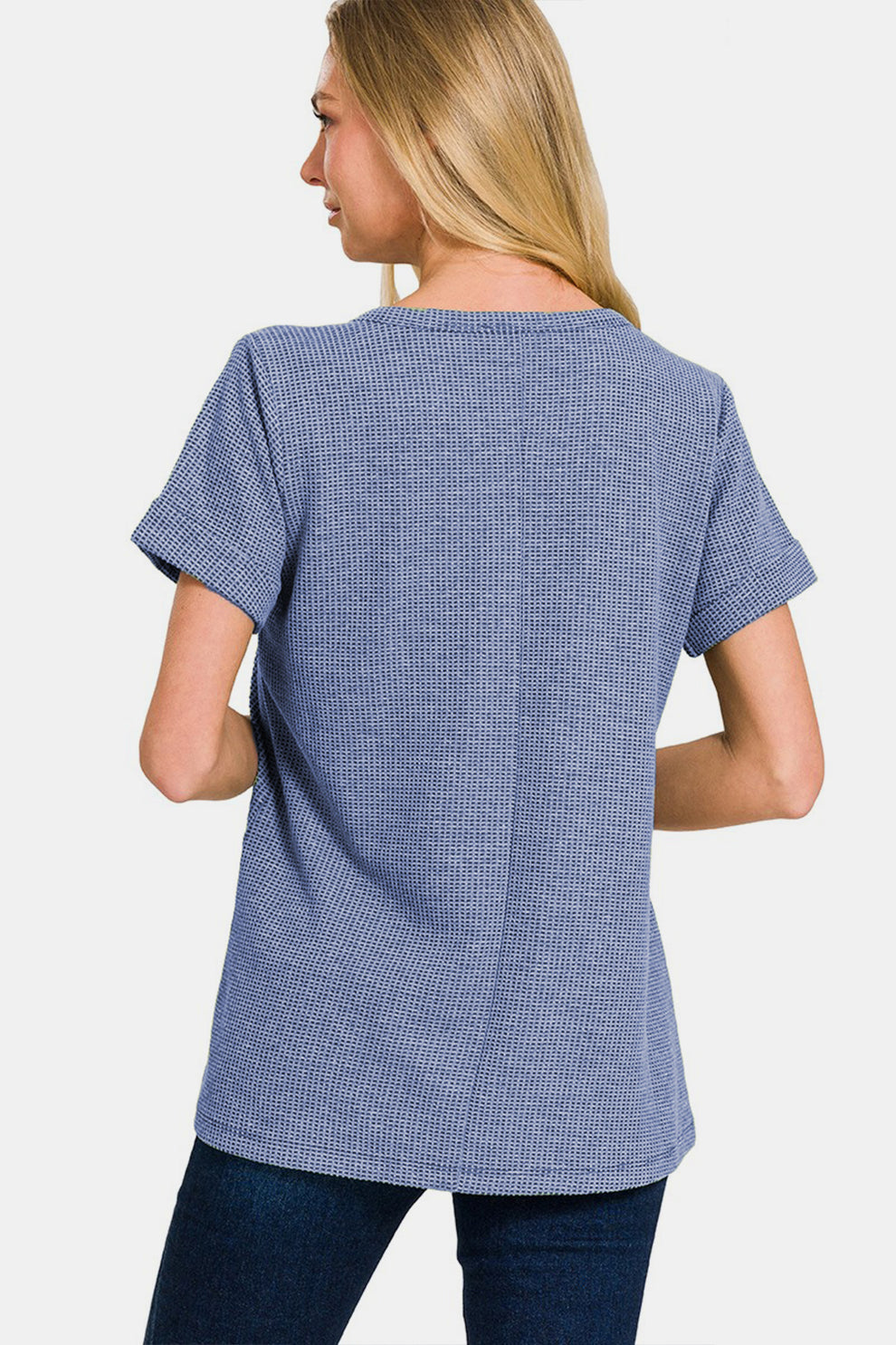 Short Sleeve Waffle Knit Top