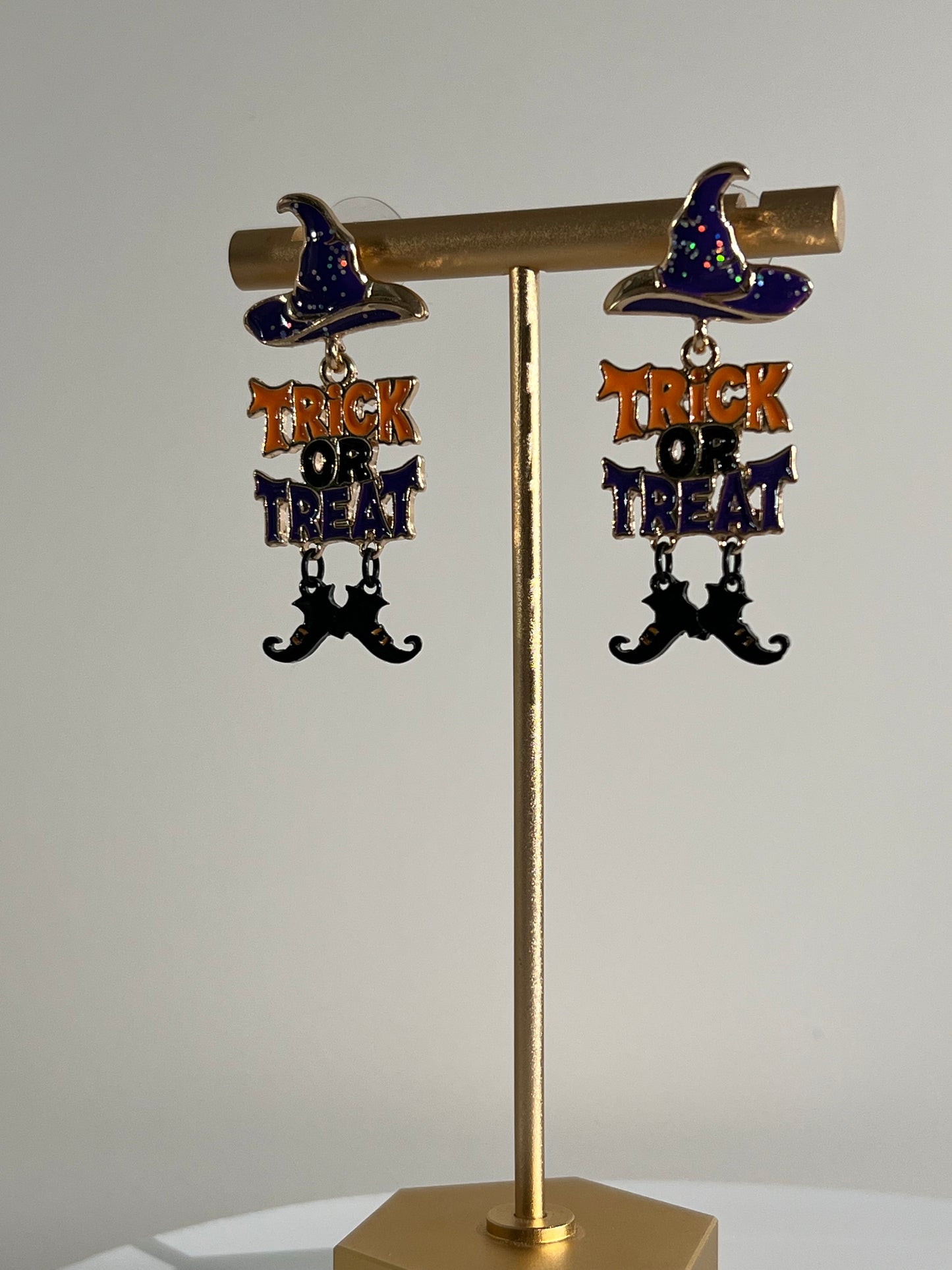 Halloween Enchanted Witch Hat & Boots Drop Earrings