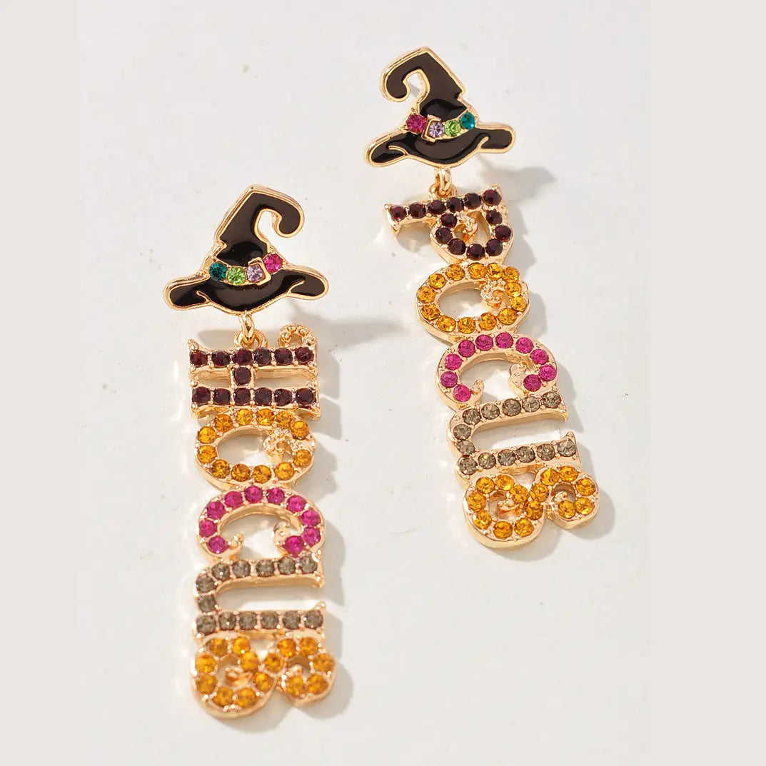 Halloween Witch Hat Hocus Pocus Drop Earring
