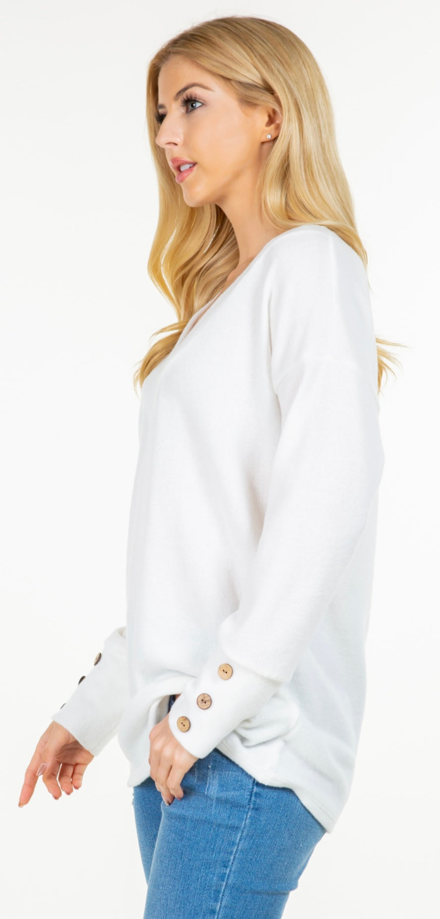 Long Sleeve V Neck Sweater Top