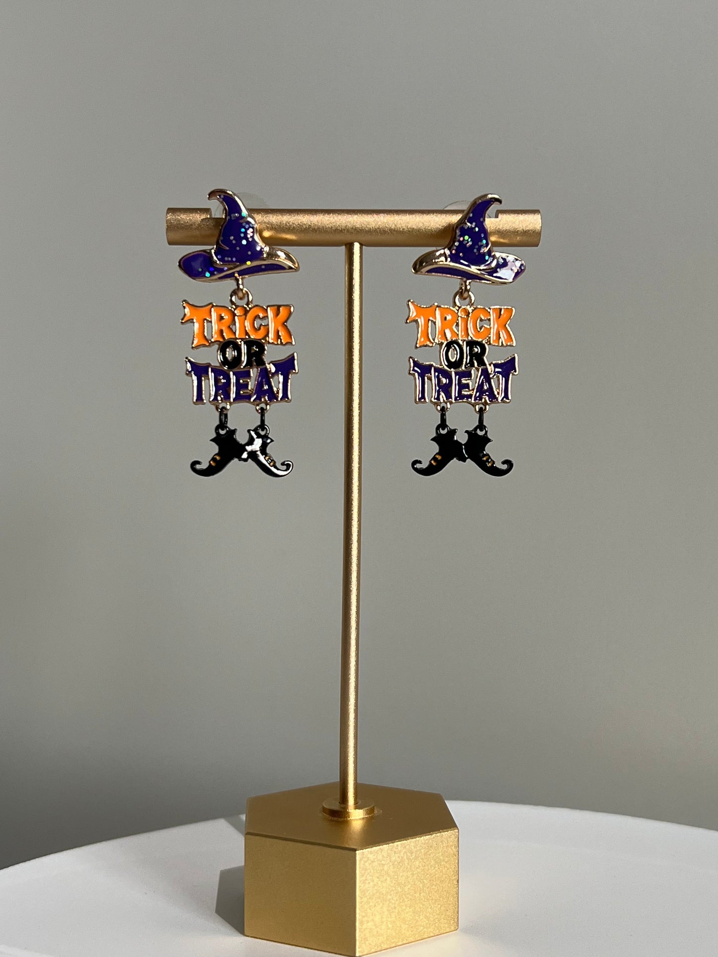 Halloween Enchanted Witch Hat & Boots Drop Earrings