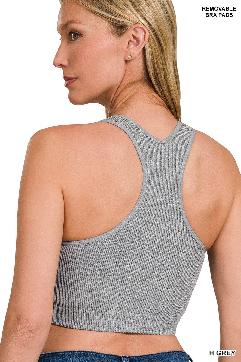 Ribbed Cropped Racerback tank top