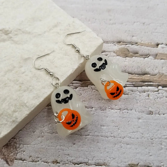 Halloween 3D Noctilucent Ghost Earrings