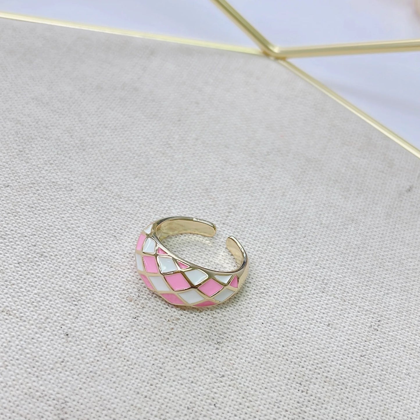 Checkered Adjustable Ring