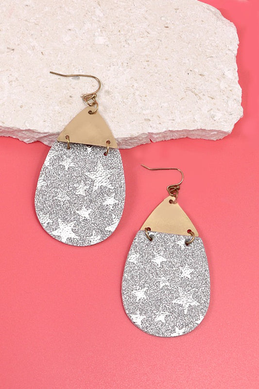 Star Glitter Teardrop Earrings