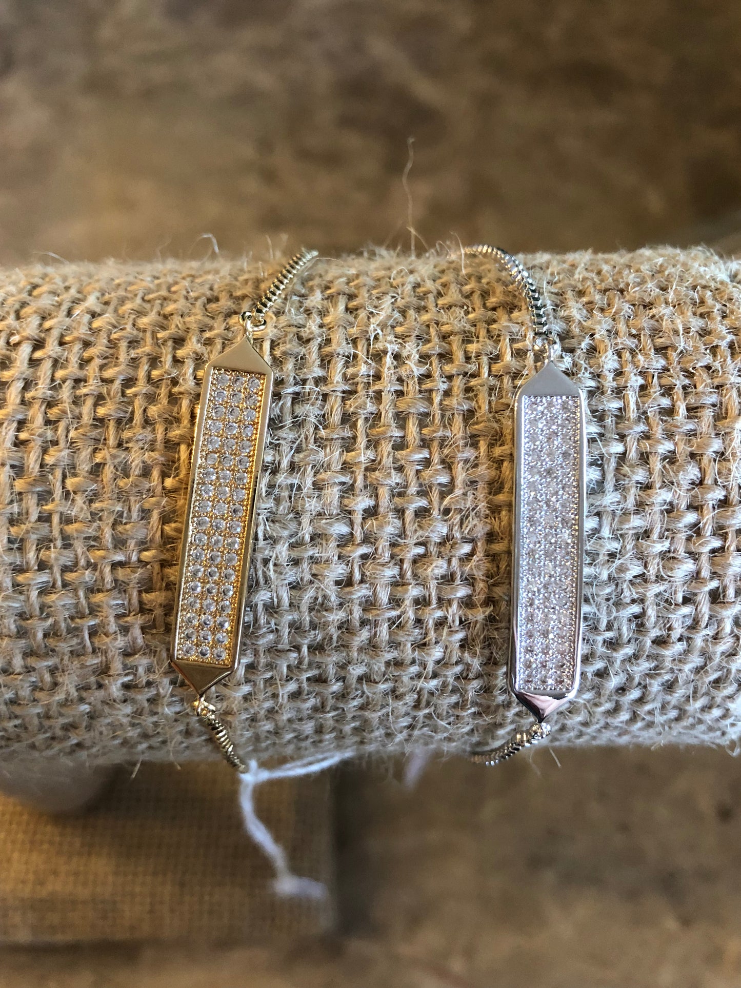 RECTANGULAR PLATE OF PAVE' CZ--BRACELET DESIGNER STYLE - Meraki B Shop