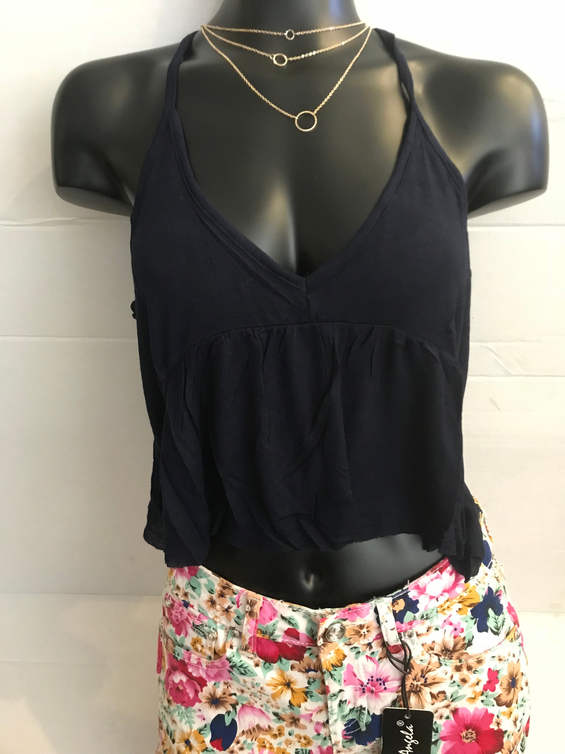 Oboe T Back Crop Tank Top - Meraki B Shop