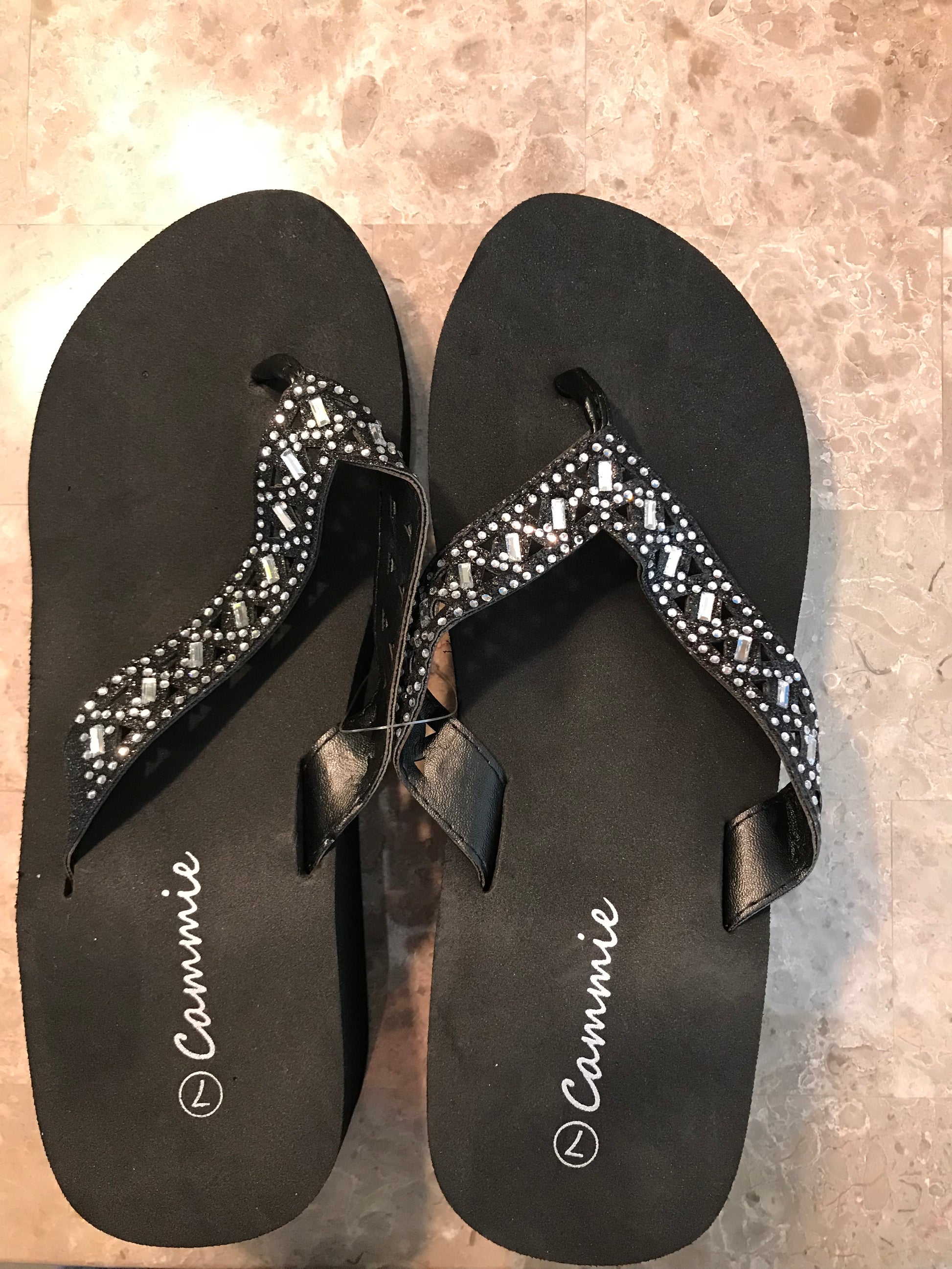 Cammie Rhinestone Cut Out Glitter Wedge Flip Flop - Meraki B Shop
