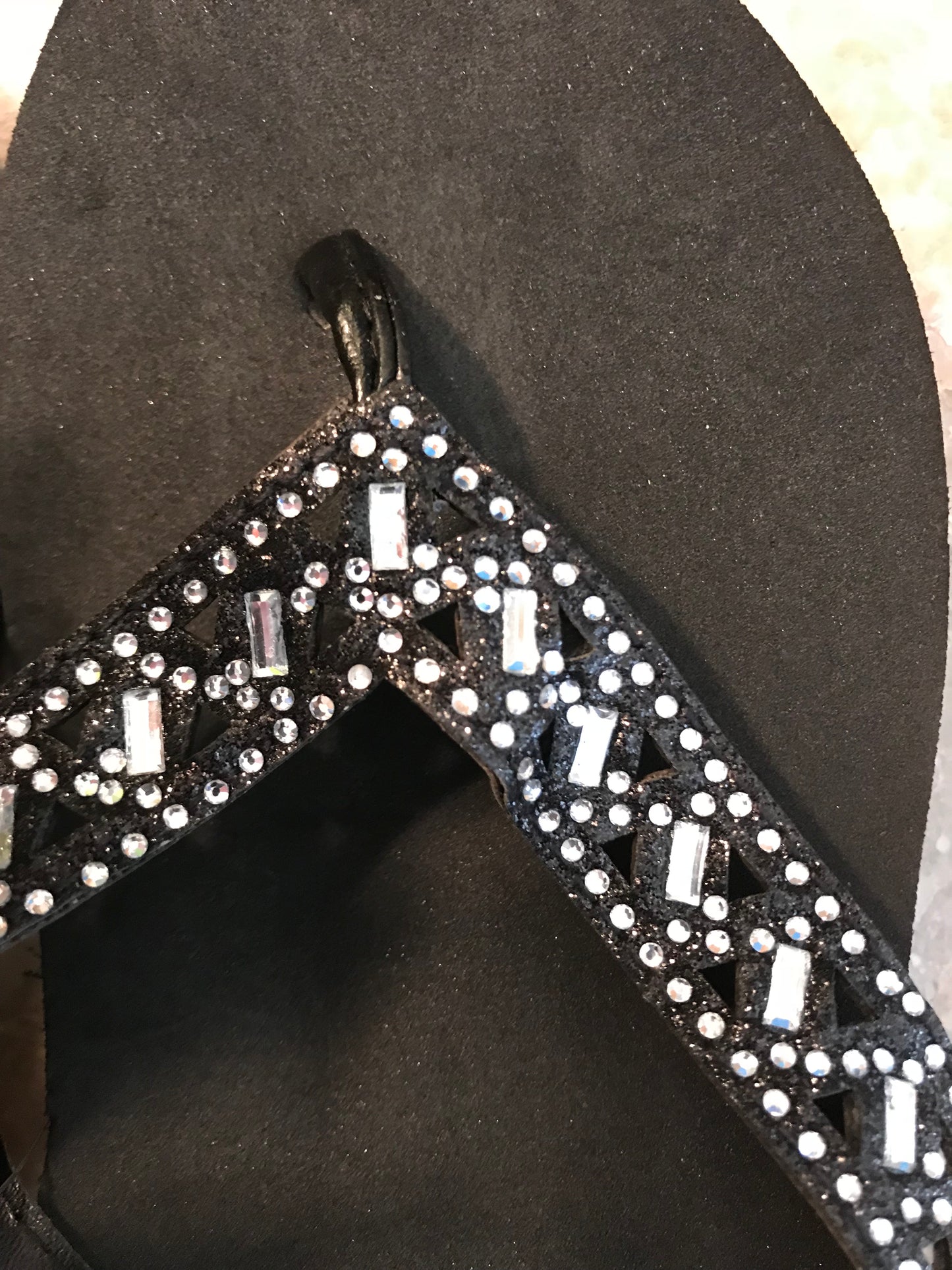 Cammie Rhinestone Cut Out Glitter Wedge Flip Flop - Meraki B Shop