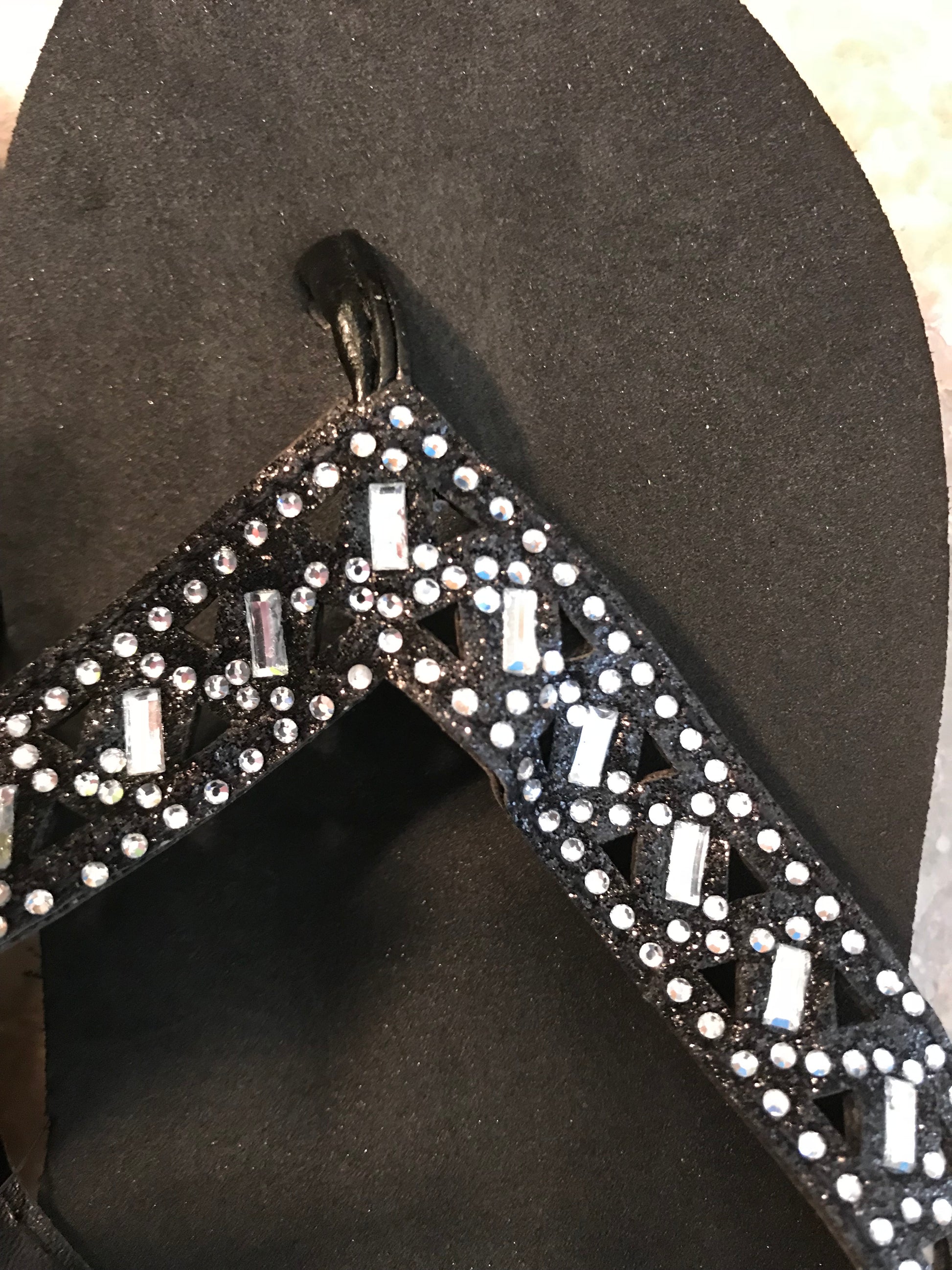 Cammie Rhinestone Cut Out Glitter Wedge Flip Flop - Meraki B Shop