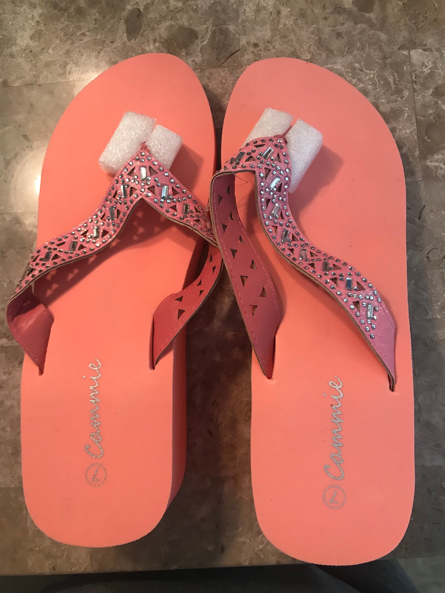 Cammie Rhinestone Cut Out Glitter Wedge Flip Flop - Meraki B Shop