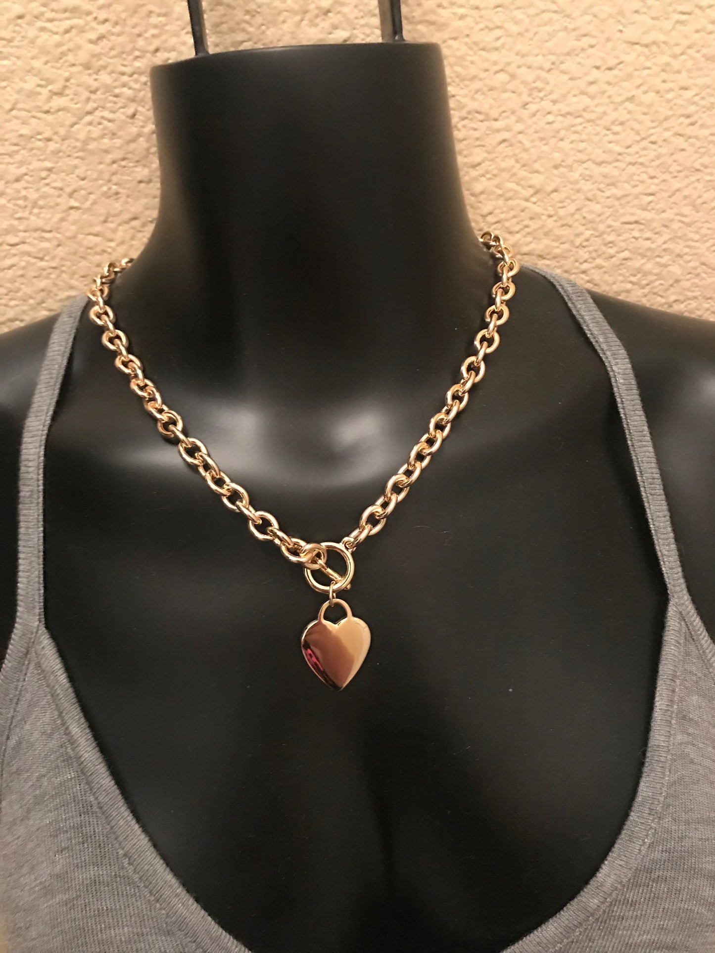 GOLD 18" TIFFANY HEART TAG NECKLACE PLATED - Meraki B Shop