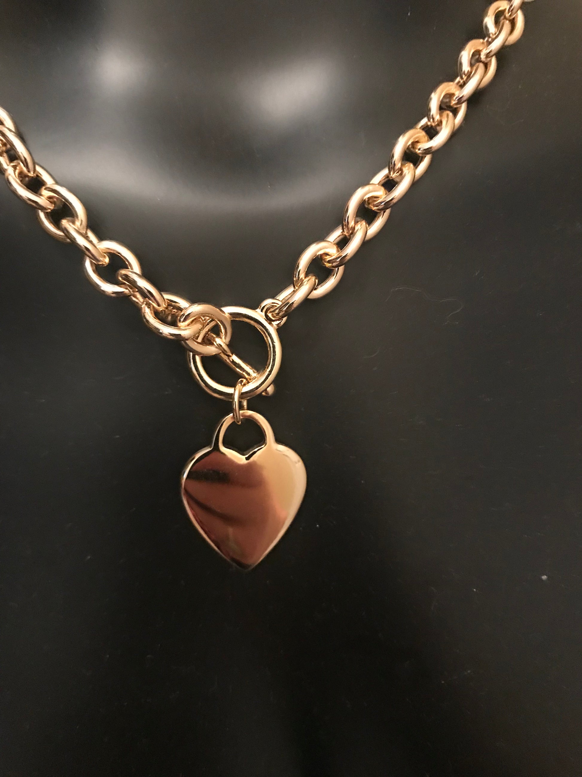 GOLD 18" TIFFANY HEART TAG NECKLACE PLATED - Meraki B Shop