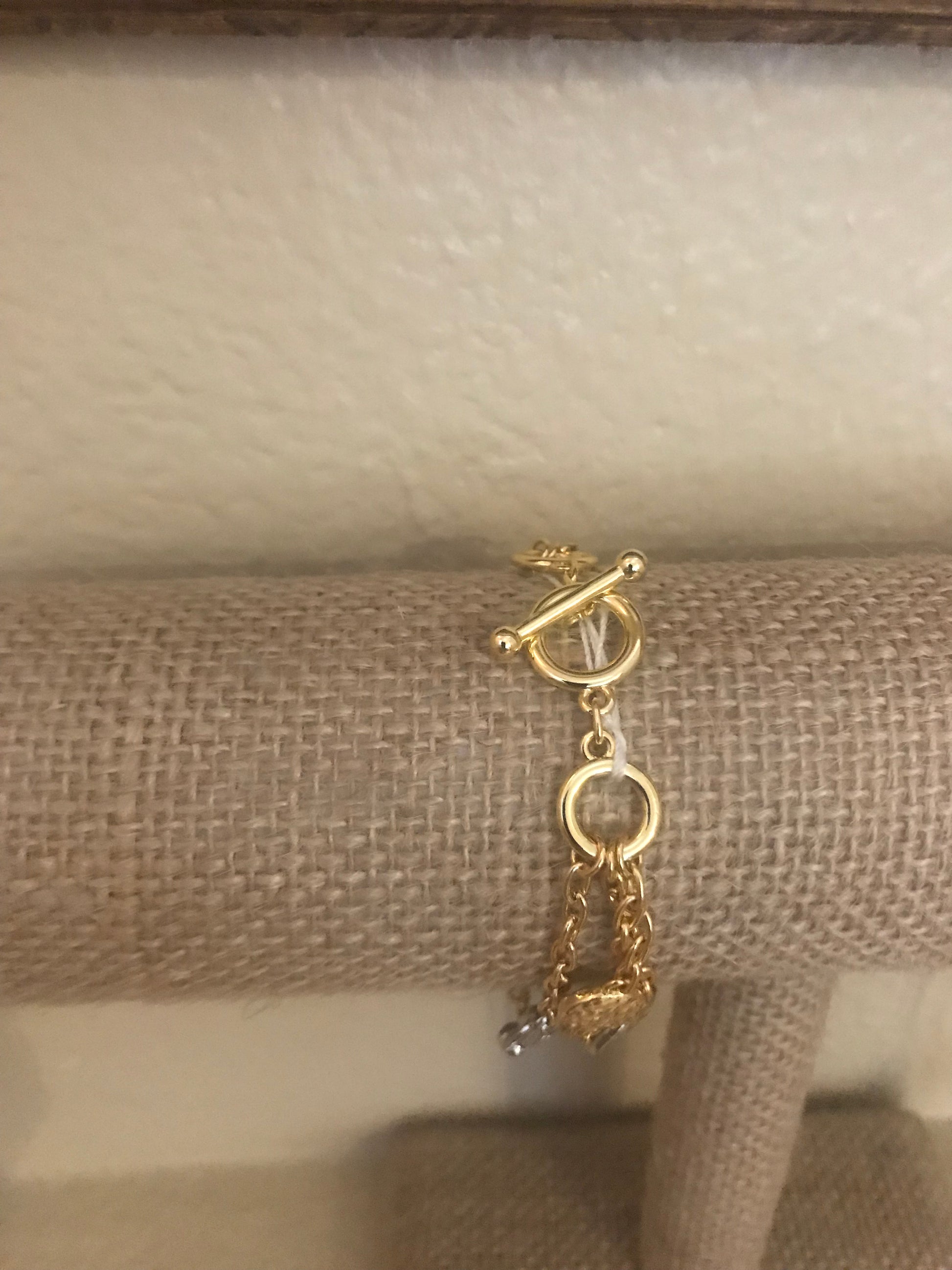 TRIPLE STRAND LARGE CZ 2 TONE TOGGLE BRACELET - Meraki B Shop