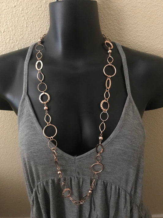 Maren Elena 35-37"" ADJUSTABLE ROSE GOLD HOOP NECK. WITH BALLS - Meraki B Shop