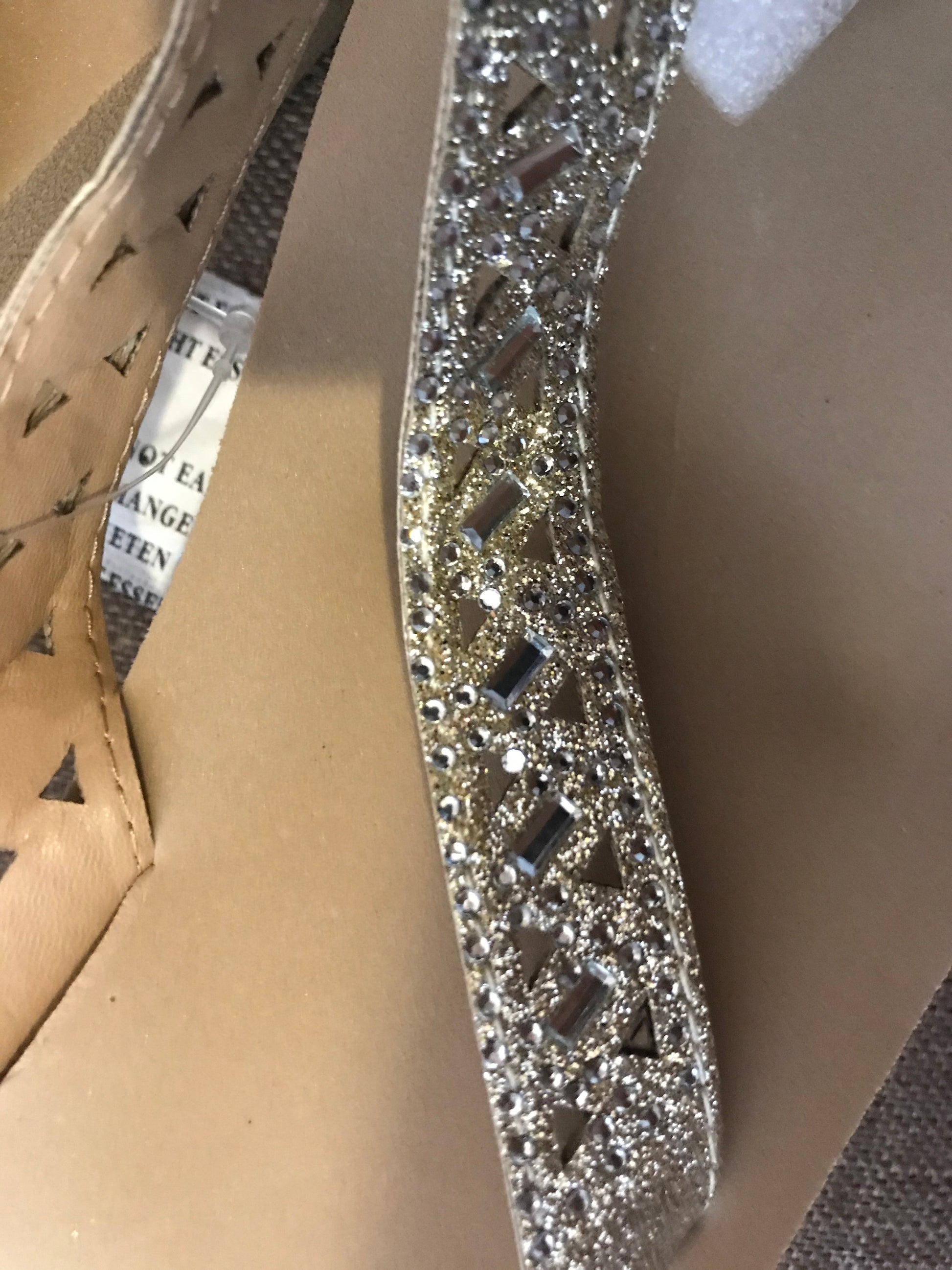 Cammie Rhinestone Cut Out Glitter Wedge Flip Flop - Meraki B Shop