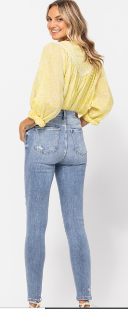Judy Blue Bleach Splash Destroyed Skinny Jeans