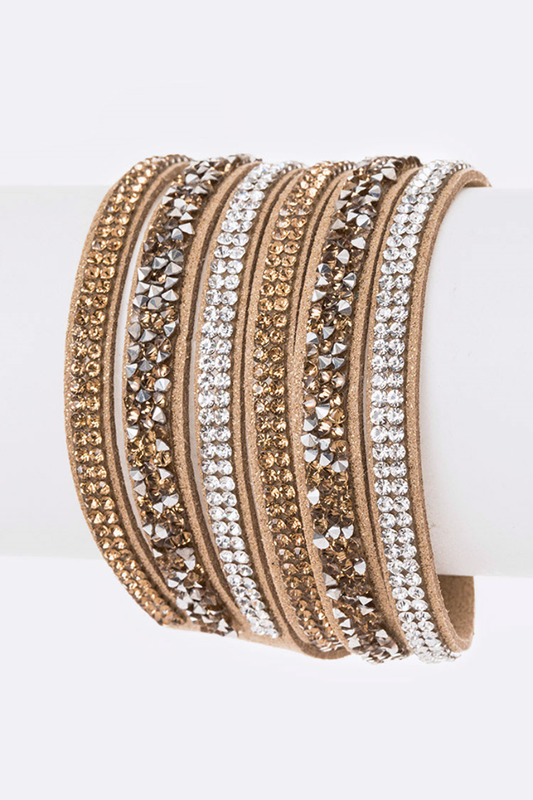 Crystal Layer Wrapped Cuff Bracelet