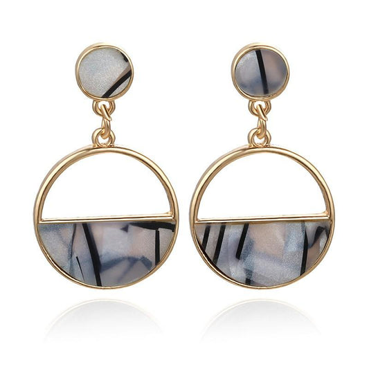 Semicircular Hollow Circle Earrings