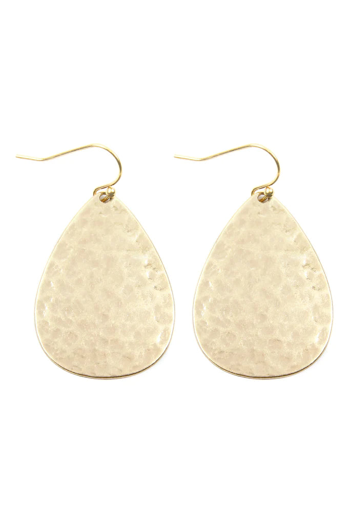 Hammered Teardrop Earrings