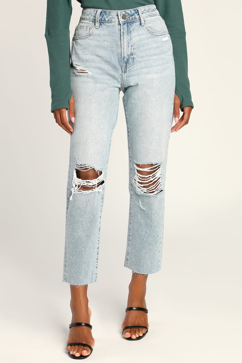 Tracy Light Wash Classic Cropped Straight Leg Jeans